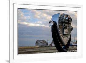 Tourist telescope looking out at an amusement park, Wildwood, New Jersey, Usa-Julien McRoberts-Framed Premium Photographic Print