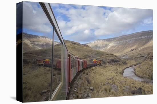 Tourist Train High in Andes above Lima, Peru-Merrill Images-Stretched Canvas