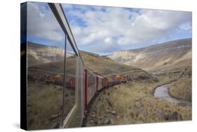 Tourist Train High in Andes above Lima, Peru-Merrill Images-Stretched Canvas