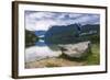 Tourist Visiting Lake Bohinj, Triglav National Park, Julian Alps, Slovenia, Europe-Matthew Williams-Ellis-Framed Photographic Print