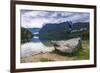 Tourist Visiting Lake Bohinj, Triglav National Park, Julian Alps, Slovenia, Europe-Matthew Williams-Ellis-Framed Photographic Print