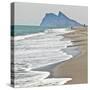 Tourist Walking Toward Gibraltar, Alcaidesa Beach, Near Sotogrande, Andalucia, Spain, Europe-Giles Bracher-Stretched Canvas