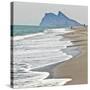 Tourist Walking Toward Gibraltar, Alcaidesa Beach, Near Sotogrande, Andalucia, Spain, Europe-Giles Bracher-Stretched Canvas