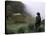 Tourist Watches Clouds Swirl Around Mountains, Inca Trail, Peru, South America-Jane Sweeney-Stretched Canvas