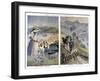 Touristic Posters of Paris-Lyon-Mediterranee, Geneve and Mount Pelvoux-null-Framed Giclee Print