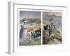 Touristic Posters of Paris-Lyon-Mediterranee, Geneve and Mount Pelvoux-null-Framed Giclee Print