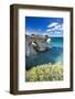 Tourists admiring the sea from natural stone arch on cliff, Torre Sant'Andrea-Roberto Moiola-Framed Photographic Print