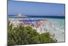 Tourists and beach umbrellas at La Pelosa Beach, Stintino, Asinara Nat'l Park, Sardinia, Italy-Roberto Moiola-Mounted Photographic Print