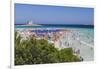 Tourists and beach umbrellas at La Pelosa Beach, Stintino, Asinara Nat'l Park, Sardinia, Italy-Roberto Moiola-Framed Photographic Print