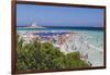 Tourists and beach umbrellas at La Pelosa Beach, Stintino, Asinara Nat'l Park, Sardinia, Italy-Roberto Moiola-Framed Photographic Print