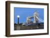 Tourists and Passers by Stop to Take Pictures of Tower Bridge at Dusk-Charlie Harding-Framed Photographic Print