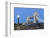 Tourists and Passers by Stop to Take Pictures of Tower Bridge at Dusk-Charlie Harding-Framed Photographic Print