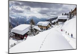 Tourists and Skiers Enjoying the Snowy Landscape, Bettmeralp, District of Raron-Roberto Moiola-Mounted Photographic Print