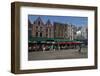 Tourists and visitors enjoying pavement cafes, Markt Square, Bruges, West Flanders, Belgium, Europe-Peter Barritt-Framed Photographic Print