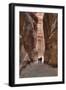 Tourists Approaching the Treasury from the Siq, Petra, Jordan, Middle East-Richard Maschmeyer-Framed Photographic Print