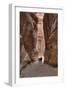 Tourists Approaching the Treasury from the Siq, Petra, Jordan, Middle East-Richard Maschmeyer-Framed Photographic Print