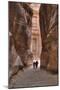 Tourists Approaching the Treasury from the Siq, Petra, Jordan, Middle East-Richard Maschmeyer-Mounted Photographic Print