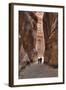 Tourists Approaching the Treasury from the Siq, Petra, Jordan, Middle East-Richard Maschmeyer-Framed Photographic Print