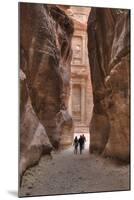 Tourists Approaching the Treasury from the Siq, Petra, Jordan, Middle East-Richard Maschmeyer-Mounted Photographic Print