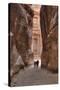 Tourists Approaching the Treasury from the Siq, Petra, Jordan, Middle East-Richard Maschmeyer-Stretched Canvas