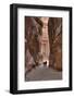 Tourists Approaching the Treasury from the Siq, Petra, Jordan, Middle East-Richard Maschmeyer-Framed Photographic Print