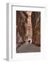 Tourists Approaching the Treasury from the Siq, Petra, Jordan, Middle East-Richard Maschmeyer-Framed Photographic Print