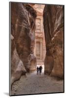 Tourists Approaching the Treasury from the Siq, Petra, Jordan, Middle East-Richard Maschmeyer-Mounted Photographic Print