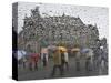 Tourists as They Cross the Street in Front of the Landmark Semper Opera House in Dresden-null-Stretched Canvas