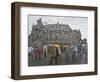 Tourists as They Cross the Street in Front of the Landmark Semper Opera House in Dresden-null-Framed Photographic Print