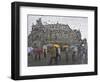 Tourists as They Cross the Street in Front of the Landmark Semper Opera House in Dresden-null-Framed Photographic Print