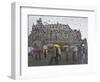 Tourists as They Cross the Street in Front of the Landmark Semper Opera House in Dresden-null-Framed Photographic Print