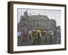 Tourists as They Cross the Street in Front of the Landmark Semper Opera House in Dresden-null-Framed Photographic Print