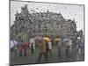 Tourists as They Cross the Street in Front of the Landmark Semper Opera House in Dresden-null-Mounted Photographic Print