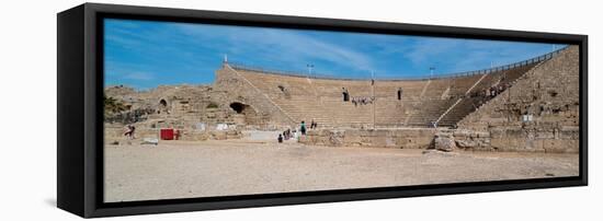 Tourists at Amphitheatre, Caesarea, Tel Aviv, Israel-null-Framed Stretched Canvas
