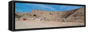 Tourists at Amphitheatre, Caesarea, Tel Aviv, Israel-null-Framed Stretched Canvas