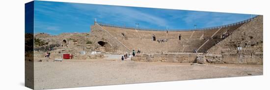 Tourists at Amphitheatre, Caesarea, Tel Aviv, Israel-null-Stretched Canvas