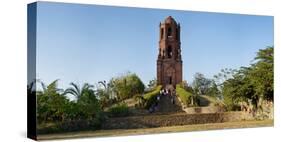 Tourists at Bantay church bell tower, Bantay, Ilocos Sur, Philippines-null-Stretched Canvas