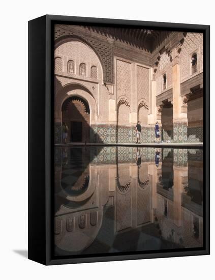 Tourists at Ben Youssef Madrasa, in the Medina in Marrakech, Morocco-David H. Wells-Framed Stretched Canvas