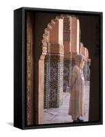 Tourists at Ben Youssef Madrasa, in the Medina in Marrakech, Morocco-David H. Wells-Framed Stretched Canvas