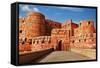 Tourists at Entrance to Agra Fort, Agra, Uttar Pradesh, India-jackmicro-Framed Stretched Canvas