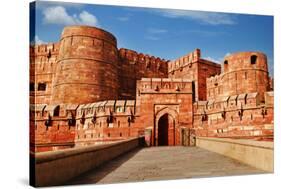 Tourists at Entrance to Agra Fort, Agra, Uttar Pradesh, India-jackmicro-Stretched Canvas