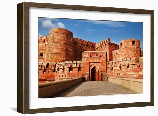 Tourists at Entrance to Agra Fort, Agra, Uttar Pradesh, India-jackmicro-Framed Photographic Print