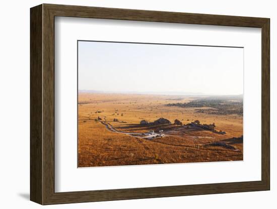 Tourists at Fenetre d'Isalo (the window of Isalo), Isalo National Park, central area, Madagascar, A-Christian Kober-Framed Photographic Print