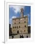 Tourists at Palazzo dei Priori, Piazza dei Priori, Volterra, Tuscany, Italy-null-Framed Photographic Print