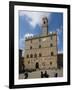 Tourists at Palazzo dei Priori, Piazza dei Priori, Volterra, Tuscany, Italy-null-Framed Photographic Print