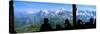 Tourists at Schilthorn 007 Restaurant with Mt Eiger Mt Monch Mt Jungfrau in the Background-null-Stretched Canvas