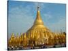 Tourists at Shwedagon Pagoda, Yangon, Myanmar-null-Stretched Canvas