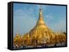 Tourists at Shwedagon Pagoda, Yangon, Myanmar-null-Framed Stretched Canvas