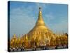 Tourists at Shwedagon Pagoda, Yangon, Myanmar-null-Stretched Canvas