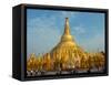 Tourists at Shwedagon Pagoda, Yangon, Myanmar-null-Framed Stretched Canvas